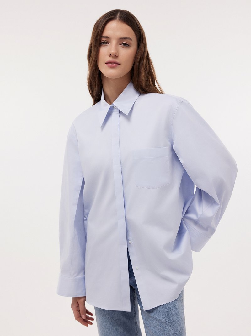 Рубашка с защипами на манжетах