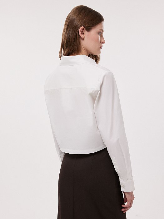 Укороченная рубашка прямого кроя: фото №3