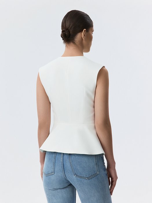 Приталенный жилет с баской (Р158): фото №6