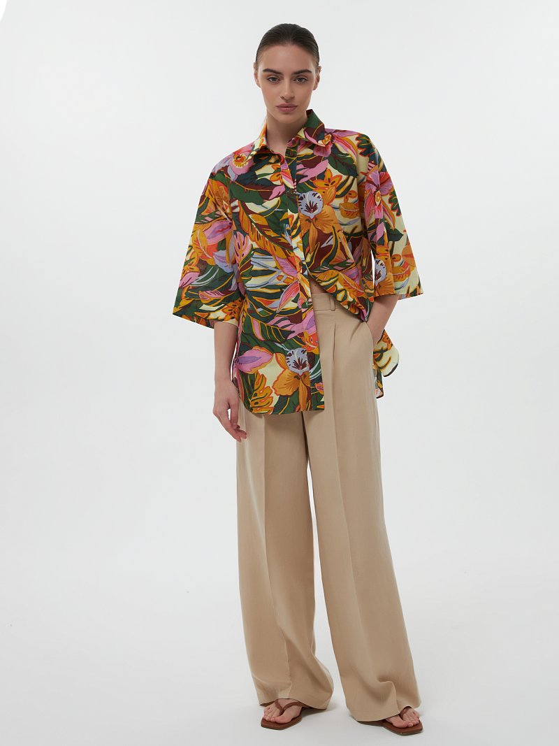 Рубашка с тропическим принтом