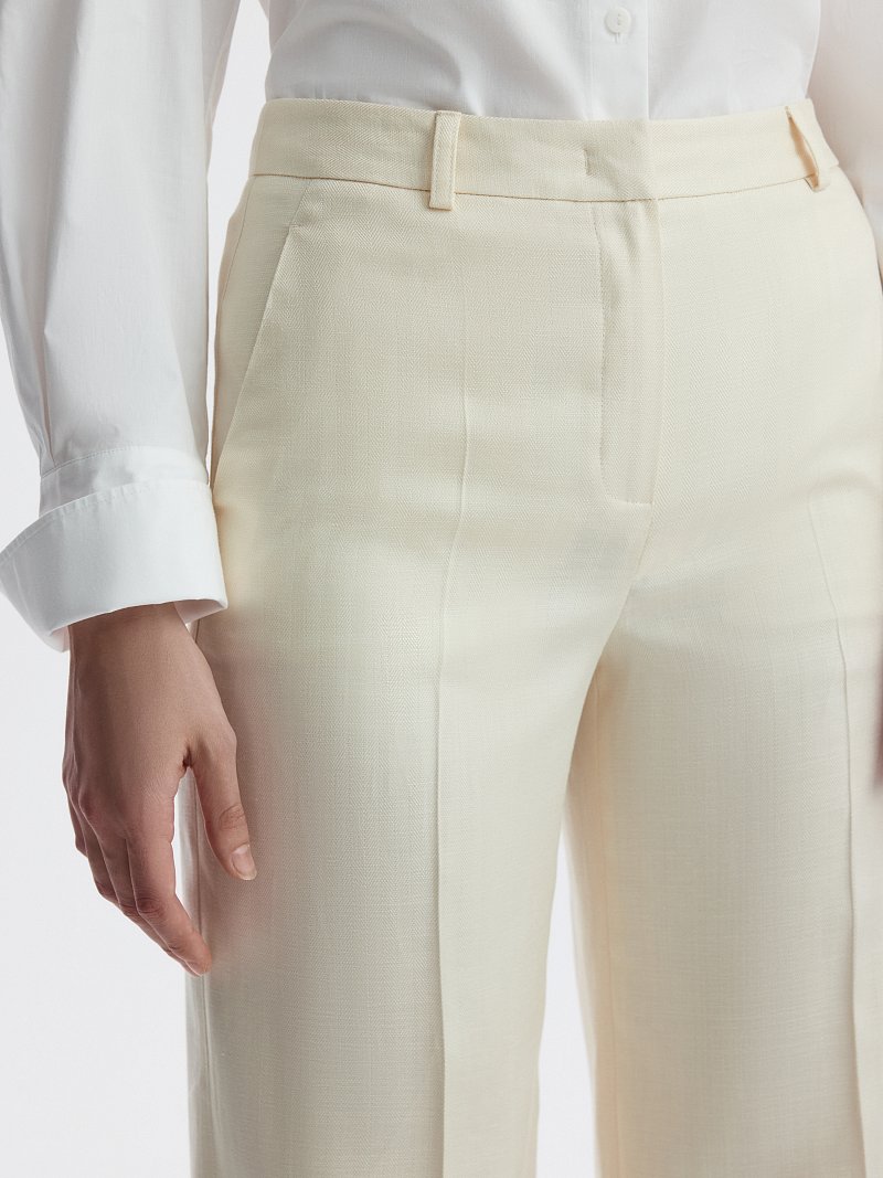 Брюки из тенселя и льна