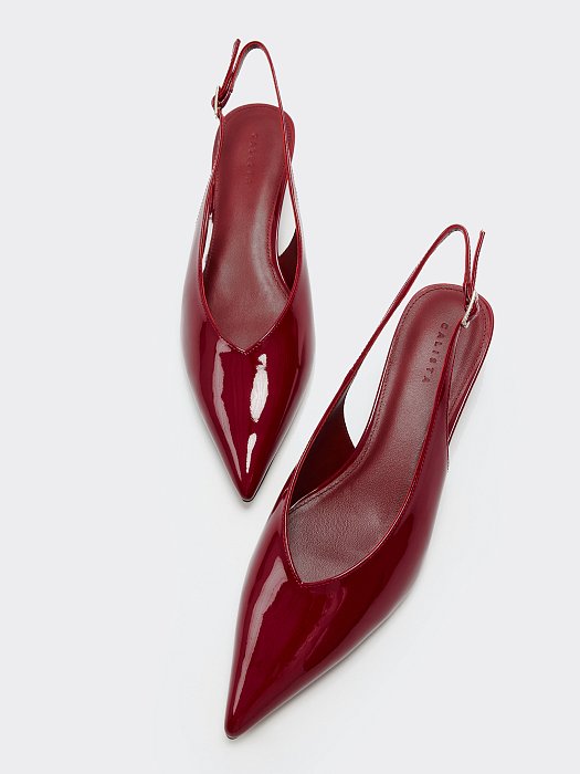 Лаковые туфли с открытой пяткой: фото №2
