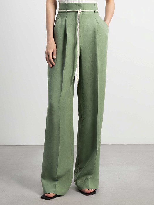 Удлиненные брюки со льном: фото №3