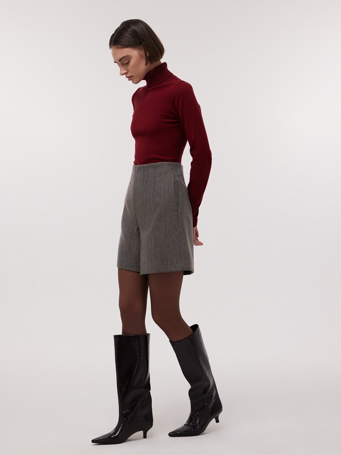 Шорты «в елочку» с шерстью: фото №1