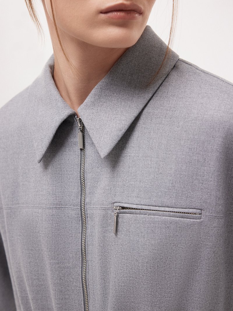 Платье-рубашка на молнии