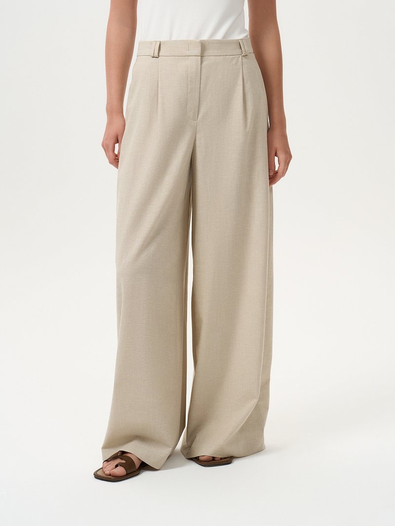 Широкие брюки со льном