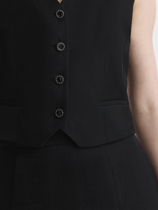 Приталенный жилет изо льна: фото №4