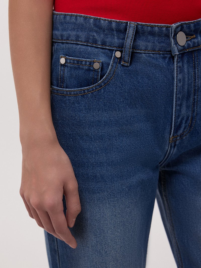 Джинсы Straight Fit с потертостями