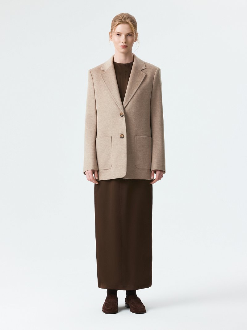 Однобортный жакет из фланели