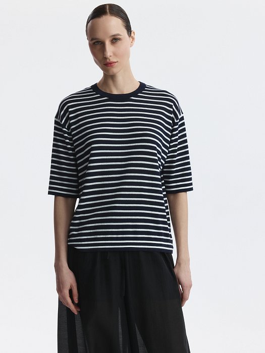 Джемпер из хлопка в полоску: фото №3