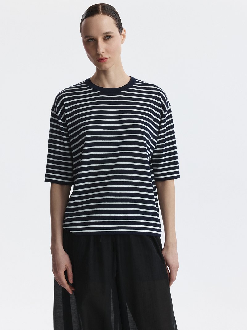 Джемпер из хлопка в полоску