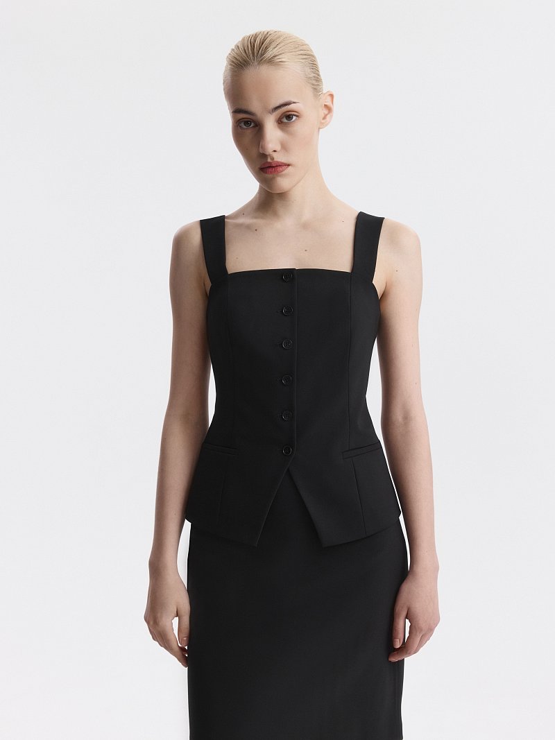 Жилет на бретелях из хлопка