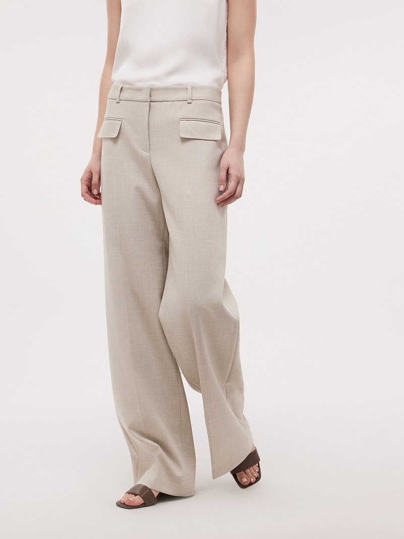 Прямые брюки с клапанами