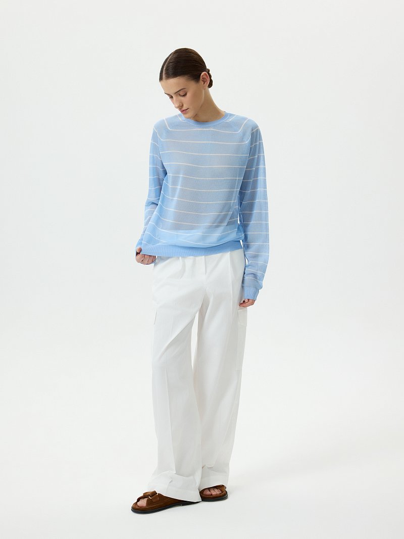 Тонкий джемпер в полоску