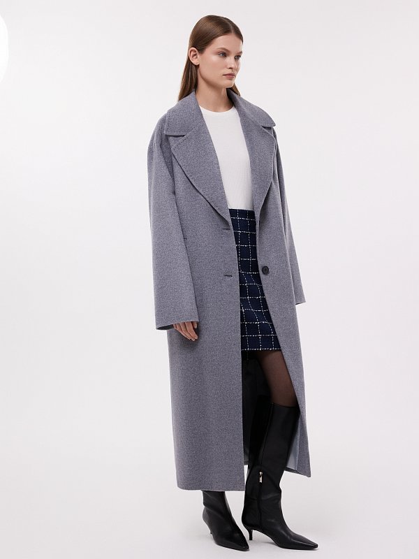 Пальто оверсайз с шерстью