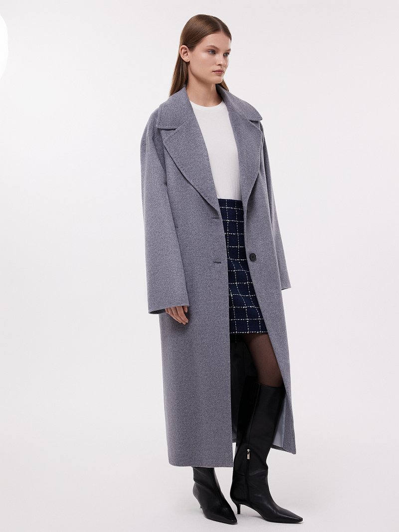 Пальто оверсайз с шерстью