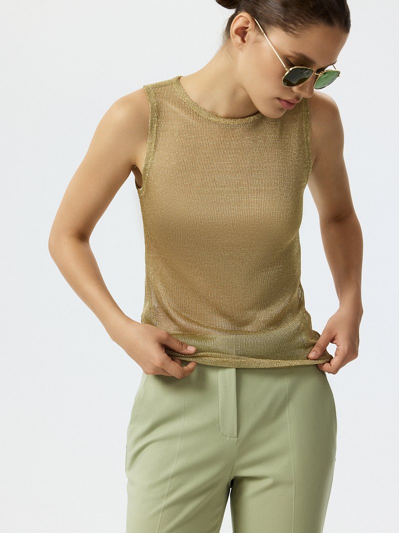 Сетчатый топ с люрексом