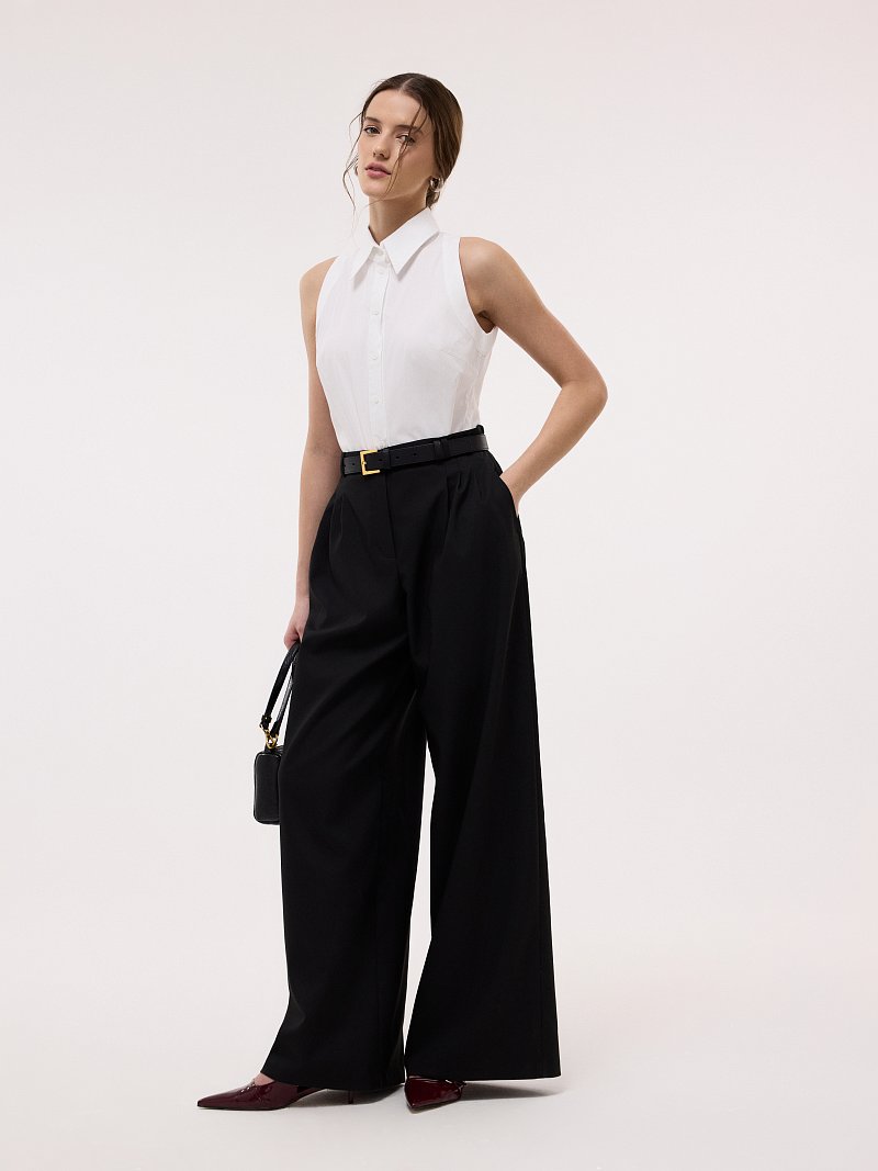 Боди-рубашка без рукавов