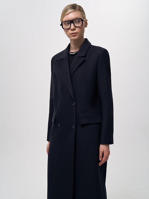 Удлиненное пальто из шерсти (Р158): фото №7