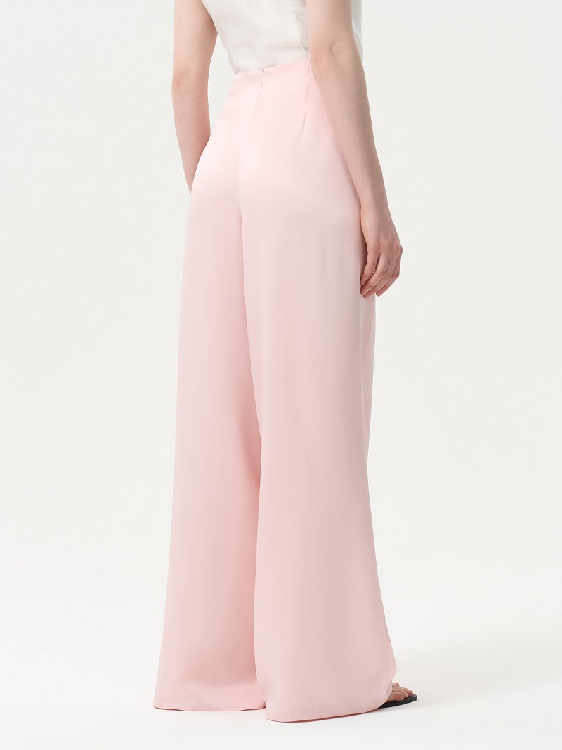 Атласные брюки-палаццо