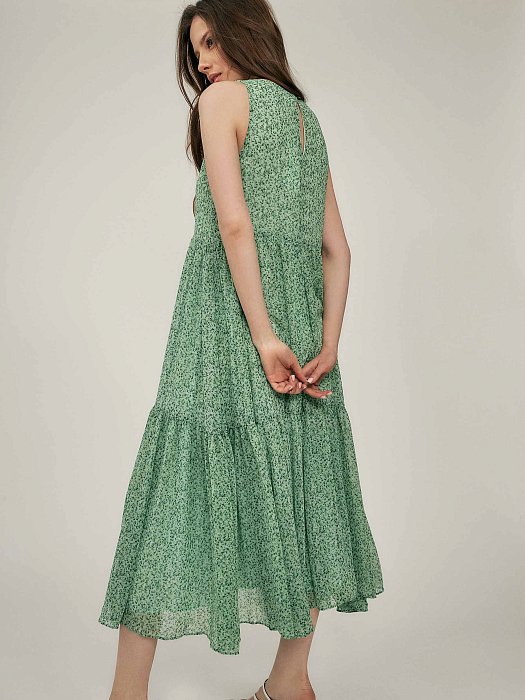 Платье-трапеция с цветочным принтом: фото №3