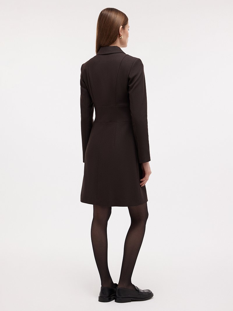 Платье на запах из костюмной ткани