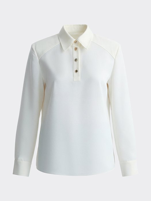 Атласная блуза-поло (Р158): фото №8