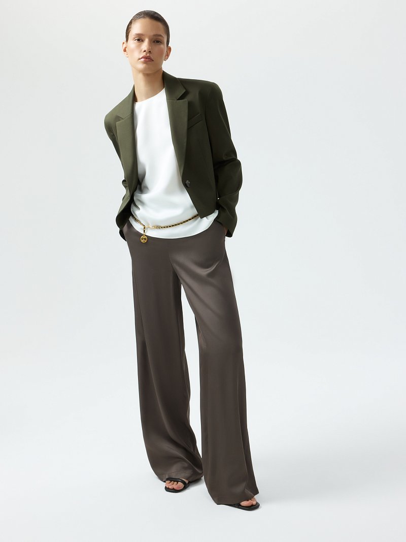 Атласные брюки на резинке