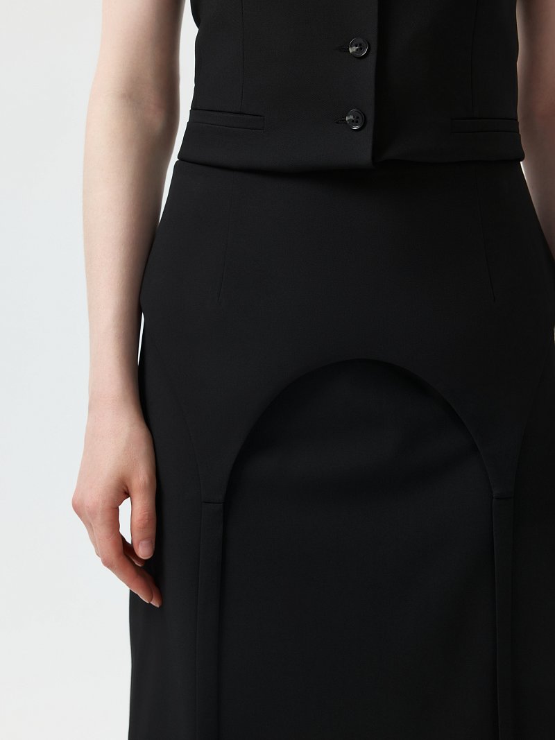 Юбка со съемной баской