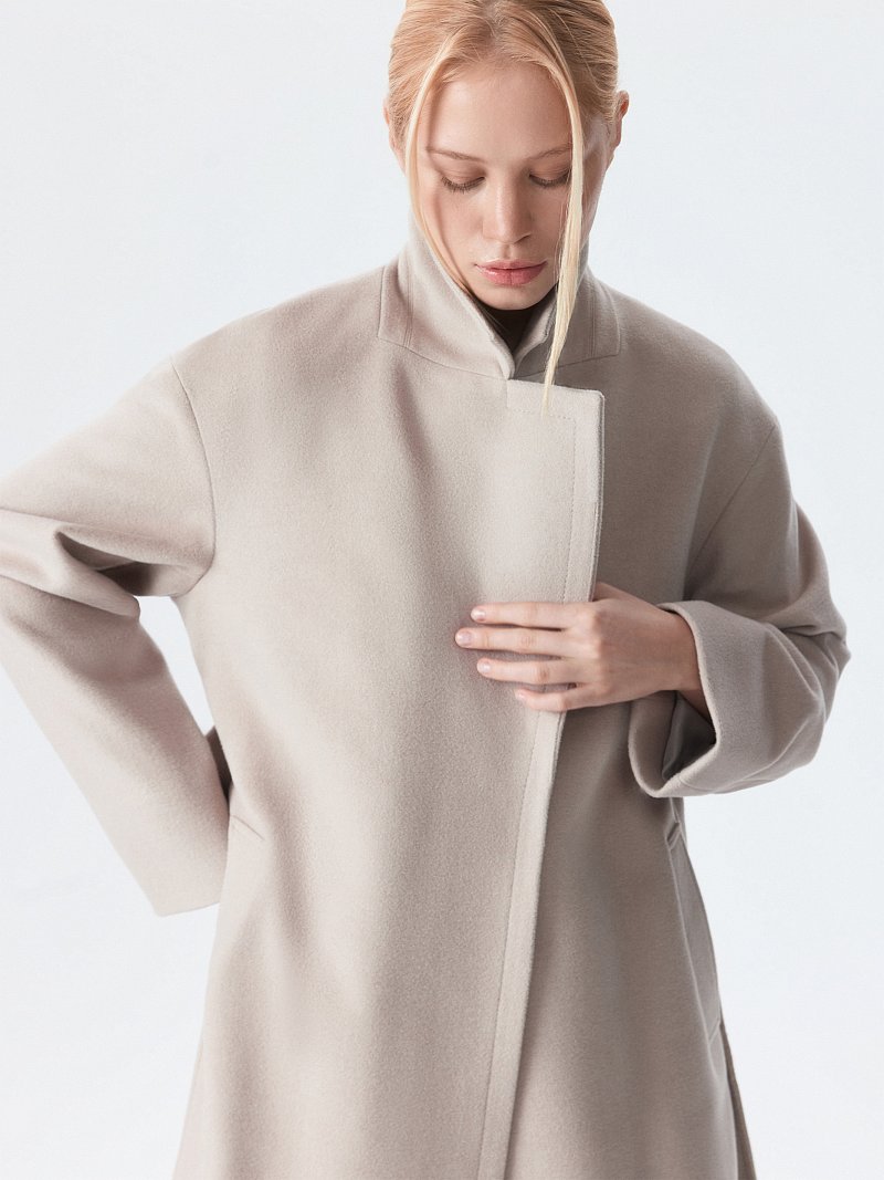 Пальто из шерсти с шелком