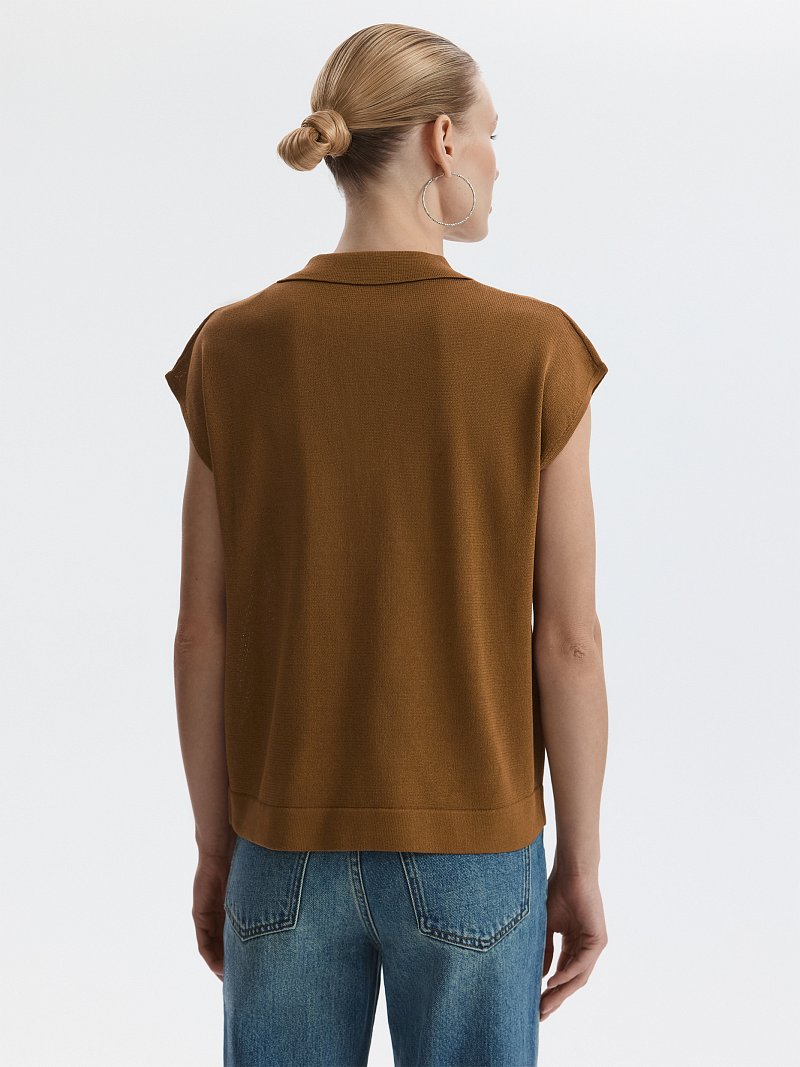 Вязаное поло из вискозы