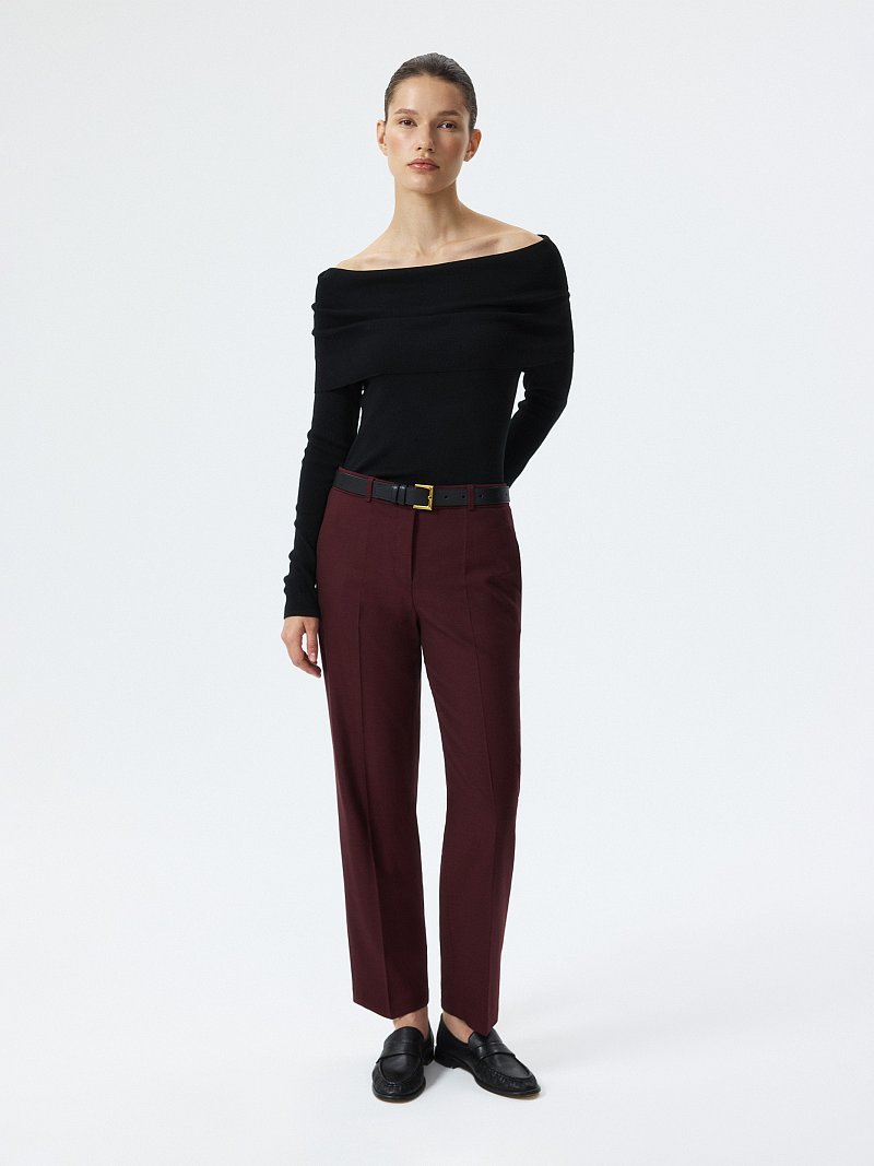 Укороченные брюки с шерстью