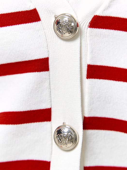 Укороченный кардиган в полоску: фото №7