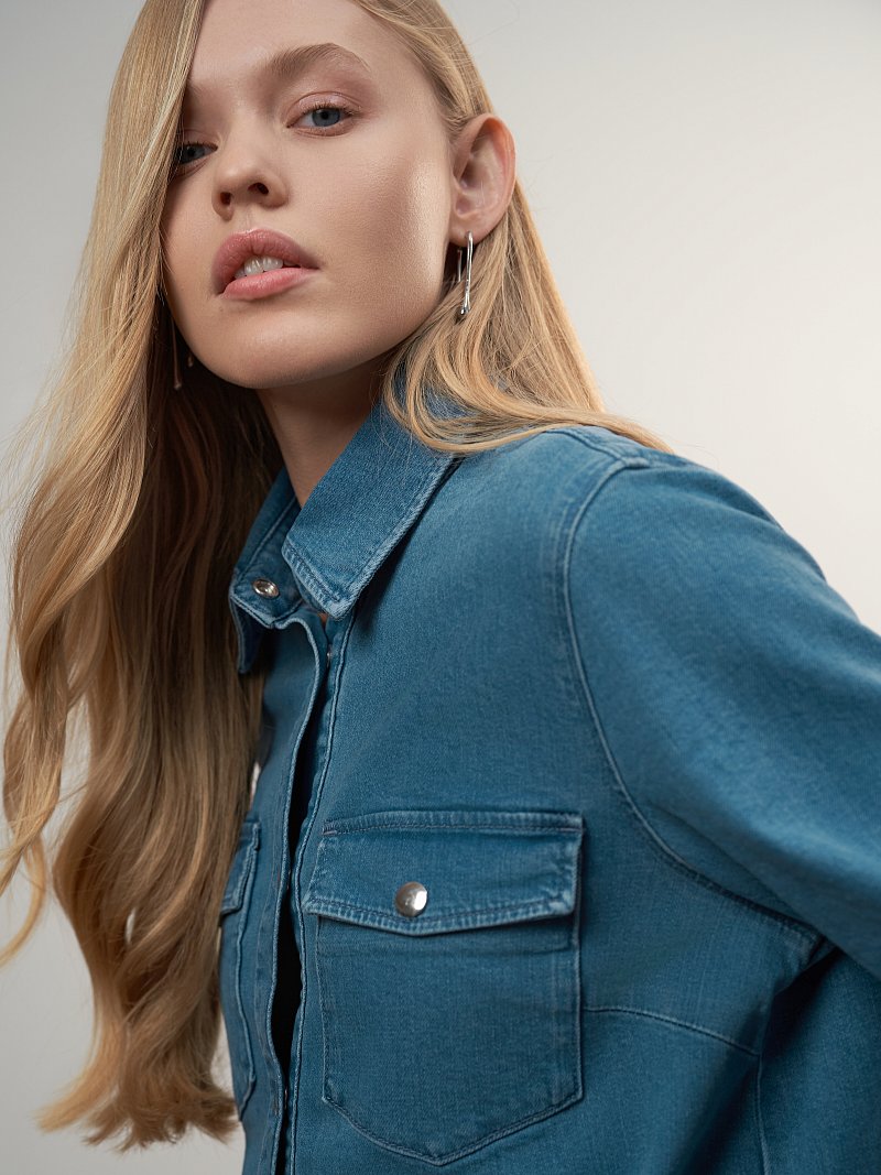 Джинсовое платье-рубашка