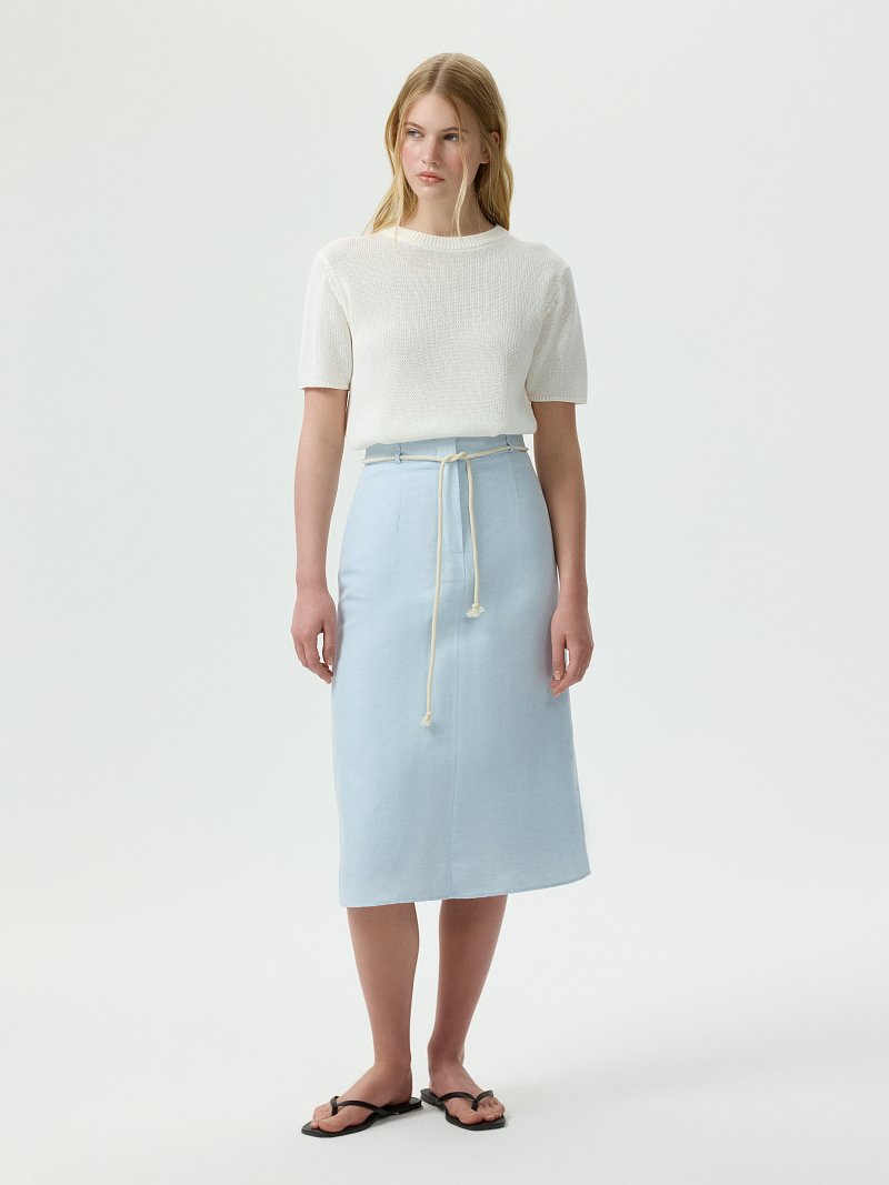 Юбка-миди со льном