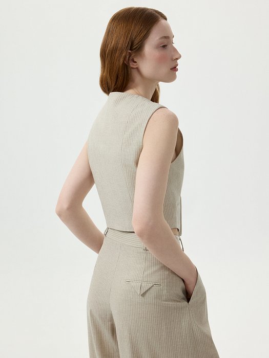 Костюмный жилет со льном: фото №3