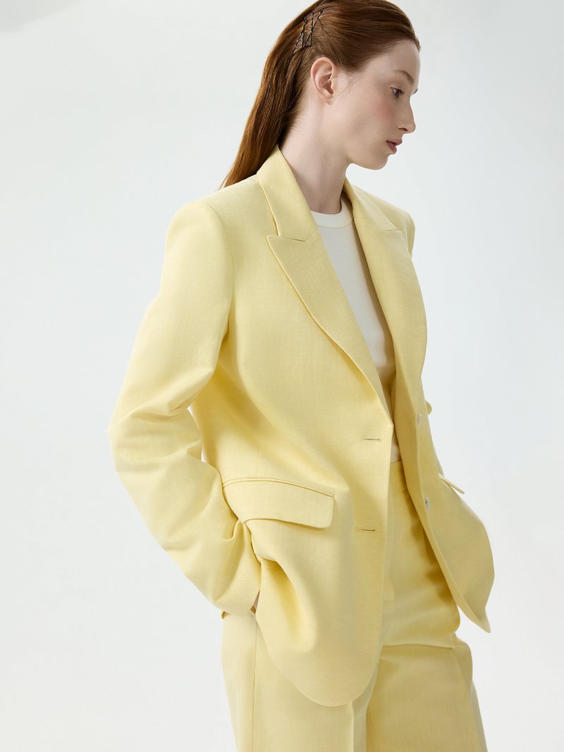 Прямой жакет из смесового льна