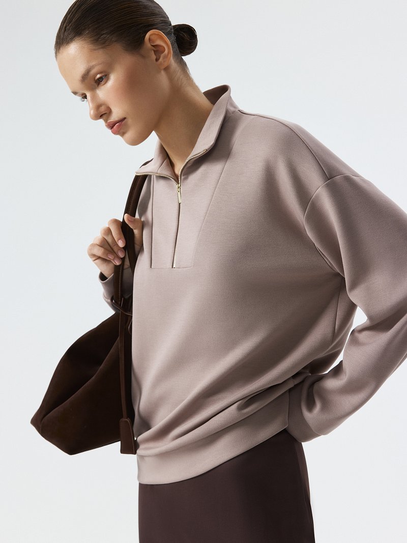 Толстовка с воротником на молнии 