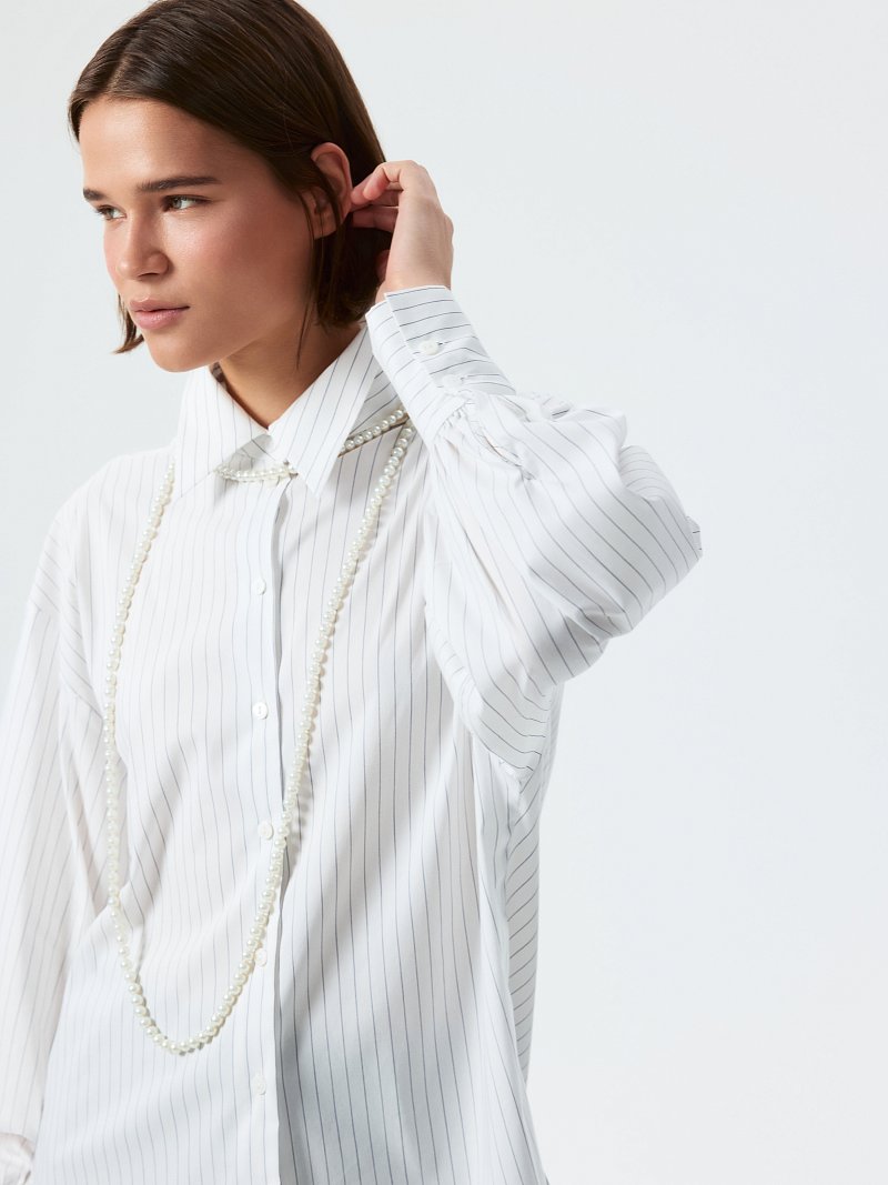 Хлопковая рубашка в полоску