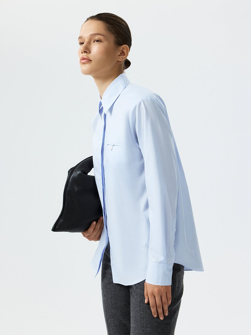 Хлопковая рубашка на потайной застежке