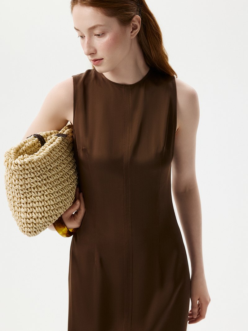 Атласное платье-макси