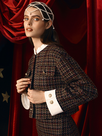 Твидовый жакет со съемными деталями