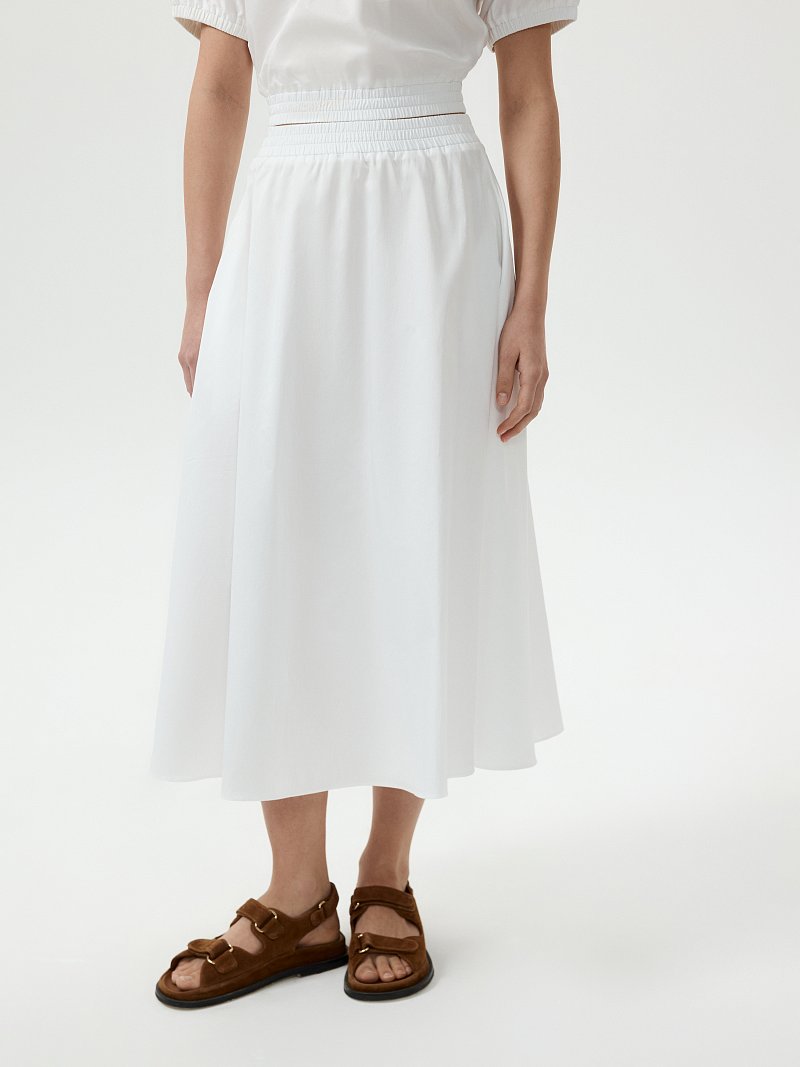 Хлопковый костюм с юбкой