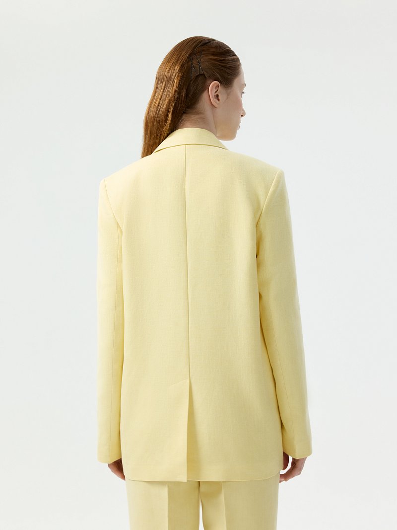 Прямой жакет из смесового льна