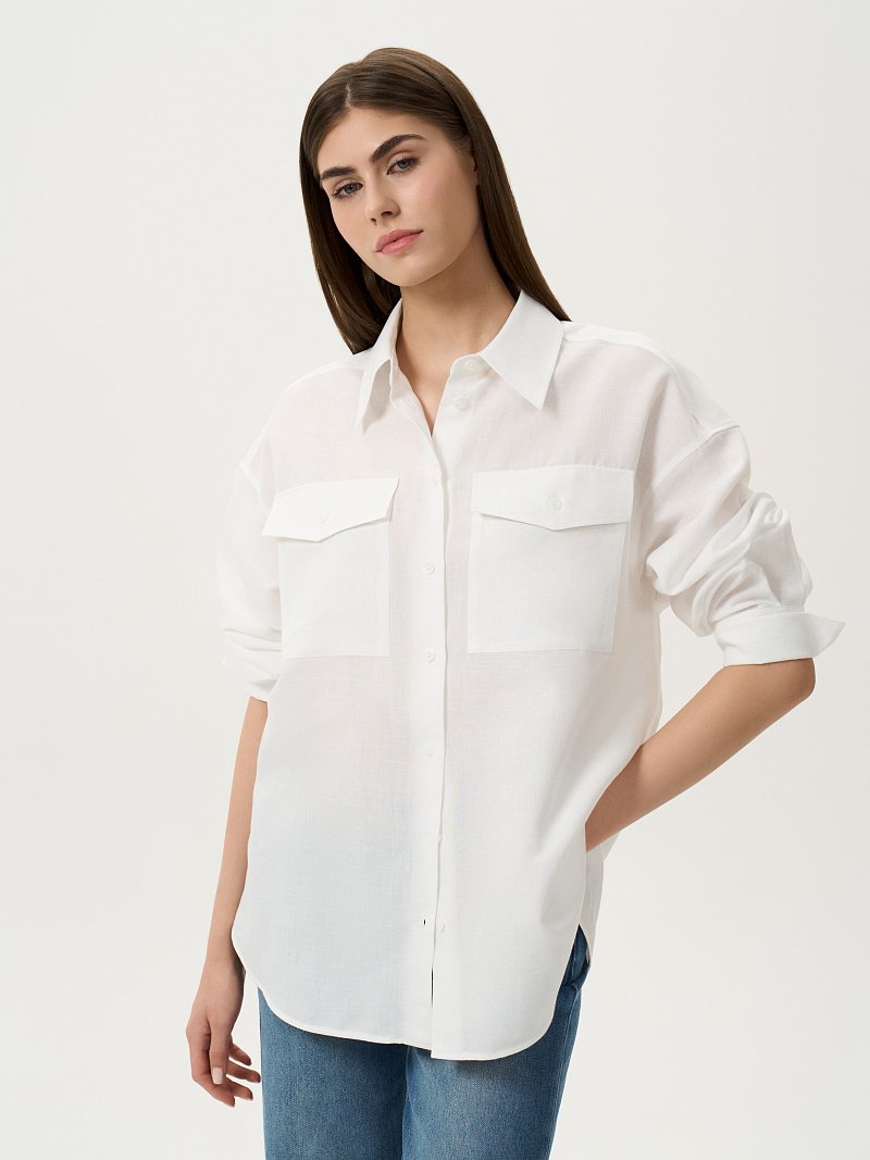 Рубашка из хлопка и льна