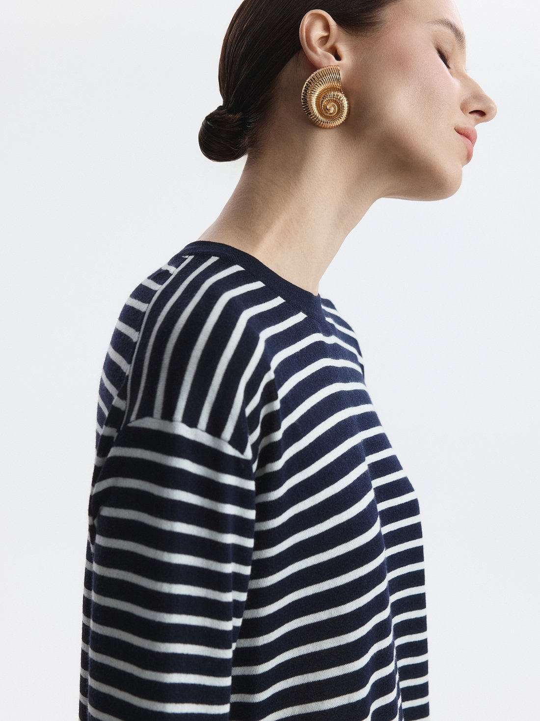 Джемпер из хлопка в полоску: фото №1