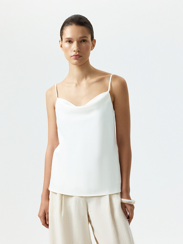 Атласный топ на бретелях