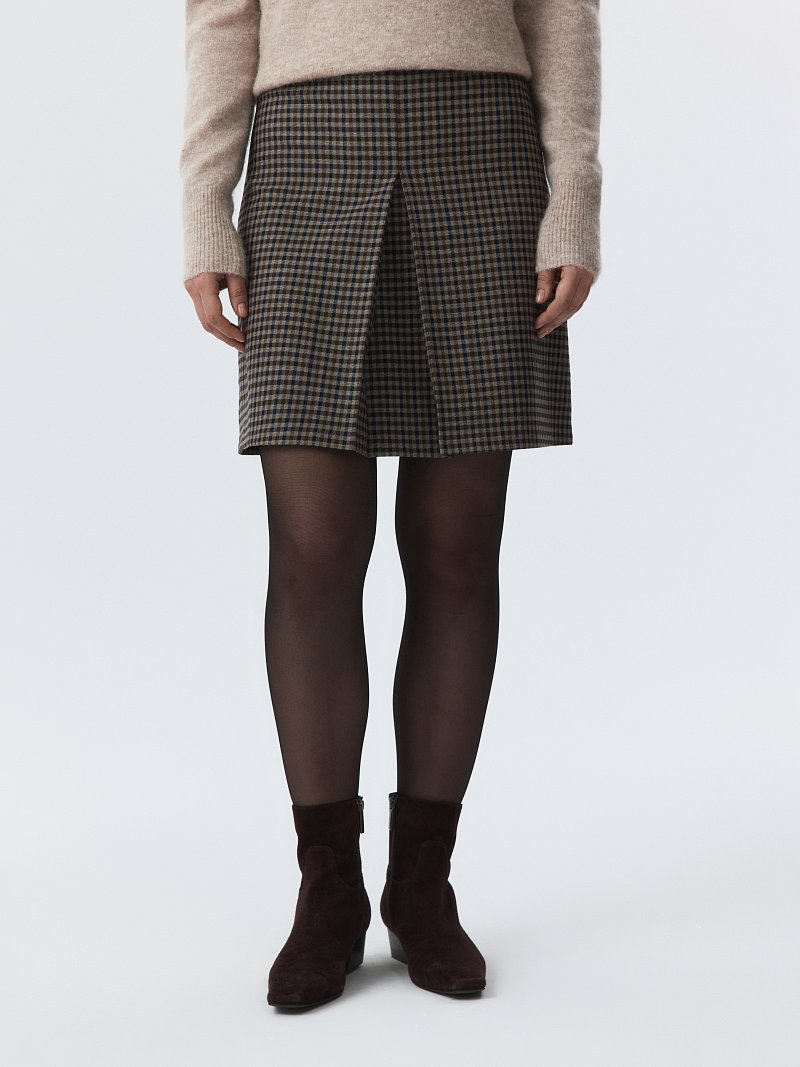 Юбка-трапеция в клетку