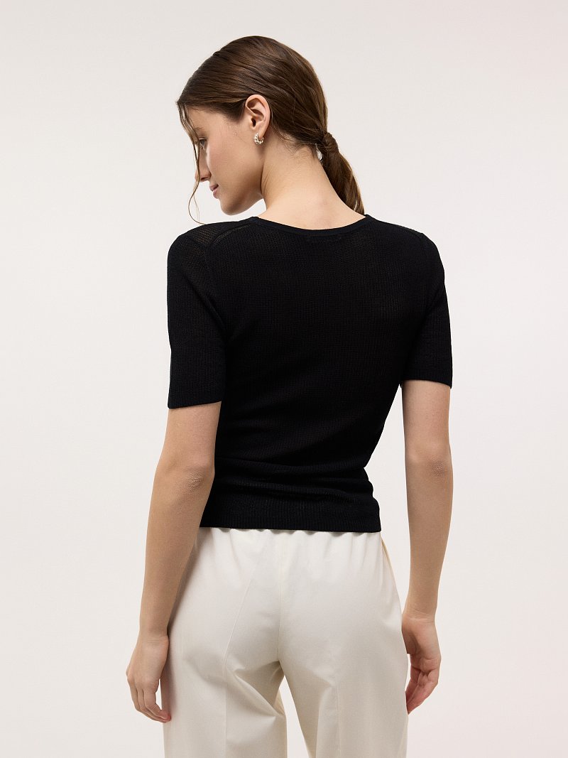 Сетчатый джемпер с короткими рукавами