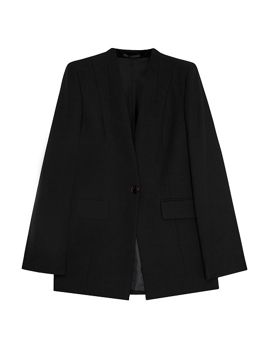 Удлиненный жакет без лацканов: фото №5